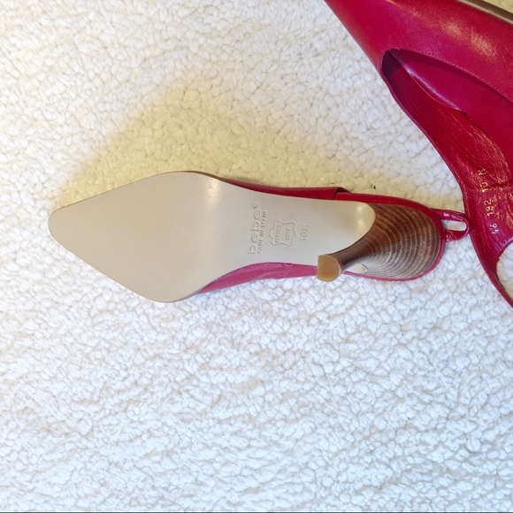 Bebe Deep Pointy Toe Red Slingback Shoes sz10 NWOB - Picture 6 of 8